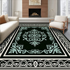 Classic Floral Border Intricate Design Rug