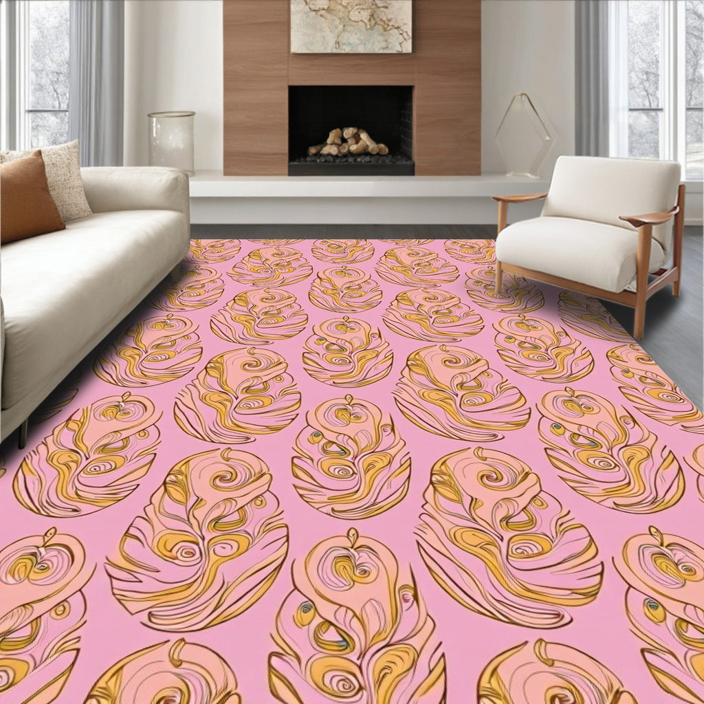Ornate Floral Swirl Pattern Rug