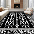 Monochrome Geometric Frame Design Rug