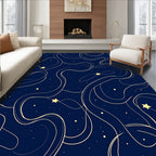 Celestial Swirl Abstract Starry Night Rug
