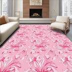 Ornate Floral Pink Pattern Design Rug