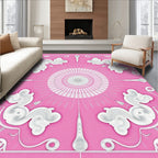 Pink Swirls Mandala Pattern Design Rug