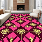 Ornate Floral Diamond Pattern Rug