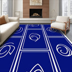 Abstract Swirl Blue White Pattern Rug