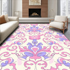 Soft Pink Lavender Floral Damask Rug