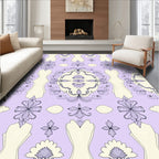 Elegant Lavender Floral Symmetry Rug