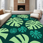 Tropical Leaf Pattern Art Rug