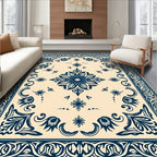 Classic Floral Medallion Border Design Rug