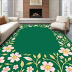 Floral Vine With Pink Blossoms Design Rug