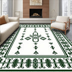 Dark Forest Floral Diamond Pattern Rug
