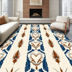 Majestic Feather Heart Pattern Design Rug