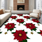 Crimson Poinsettia Star Medallion Rug