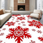 Crimson Snowflake Scatter Rug