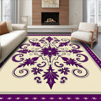 Floral Swirl Antique Plum Pattern Rug