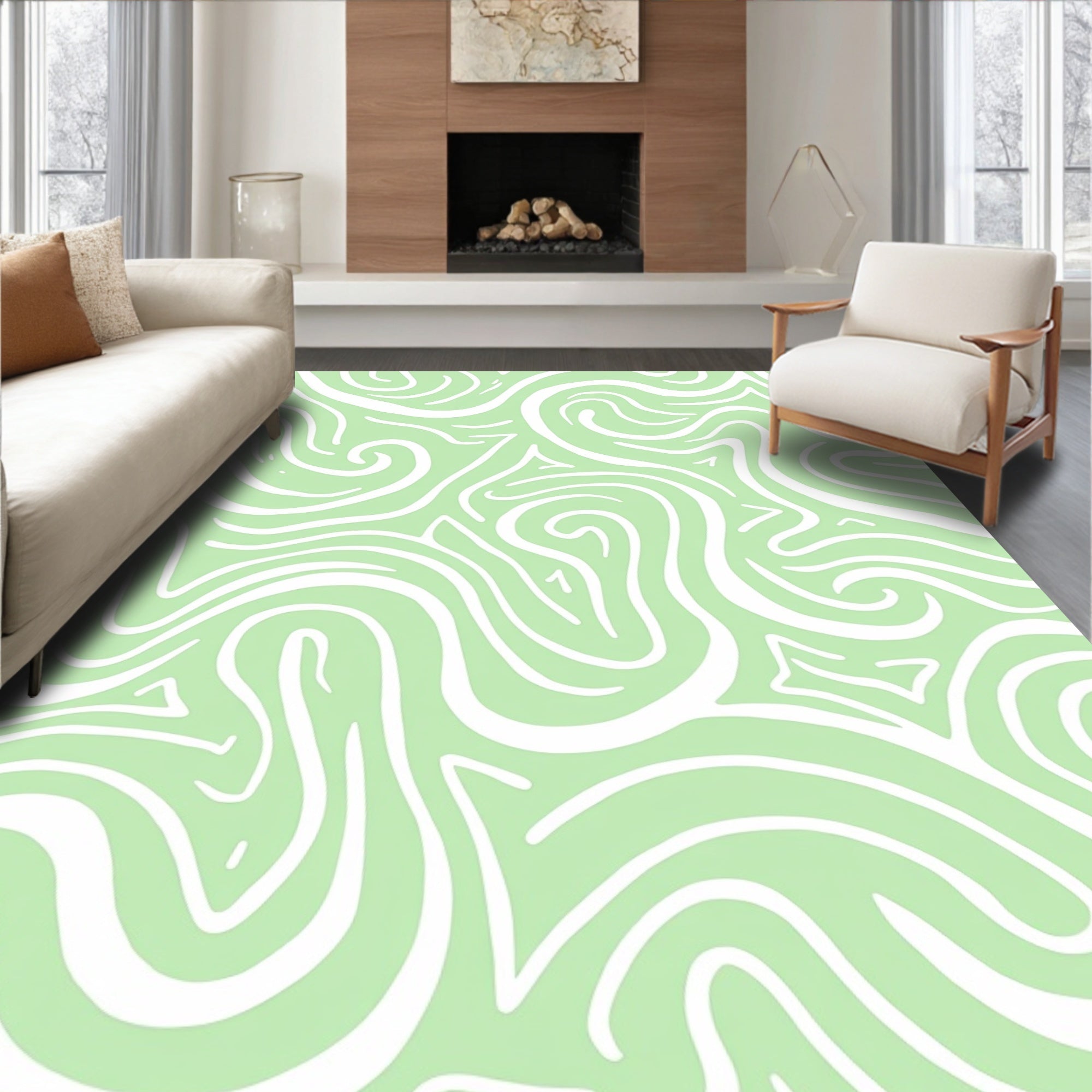 Soft Swirls Abstract Pattern Rug