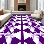 Purple White Geometric Triangle Pattern Rug