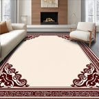 Elegant Corner Scrollwork Patterned Rug