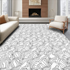Abstract Wavy Wood Grain Graphic Rug