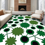 Green Spiky Circles Pattern Rug