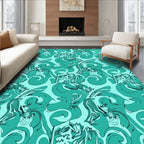 Tidal Swirl Abstract Floral Pattern Rug