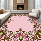 Elegant Floral Scroll Pattern Rug