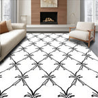 Classic Vine Lattice Hand Drawn Pattern Rug