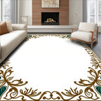 Ornate Floral Corners Border Design Rug