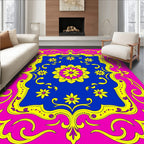 Vibrant Floral Border With Centerpiece Rug