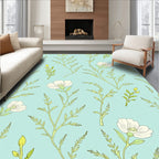 Delicate Floral Branches Pattern Design Rug