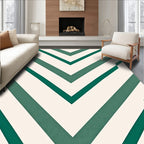 Emerald Chevron Patterned Geometric Design Rug