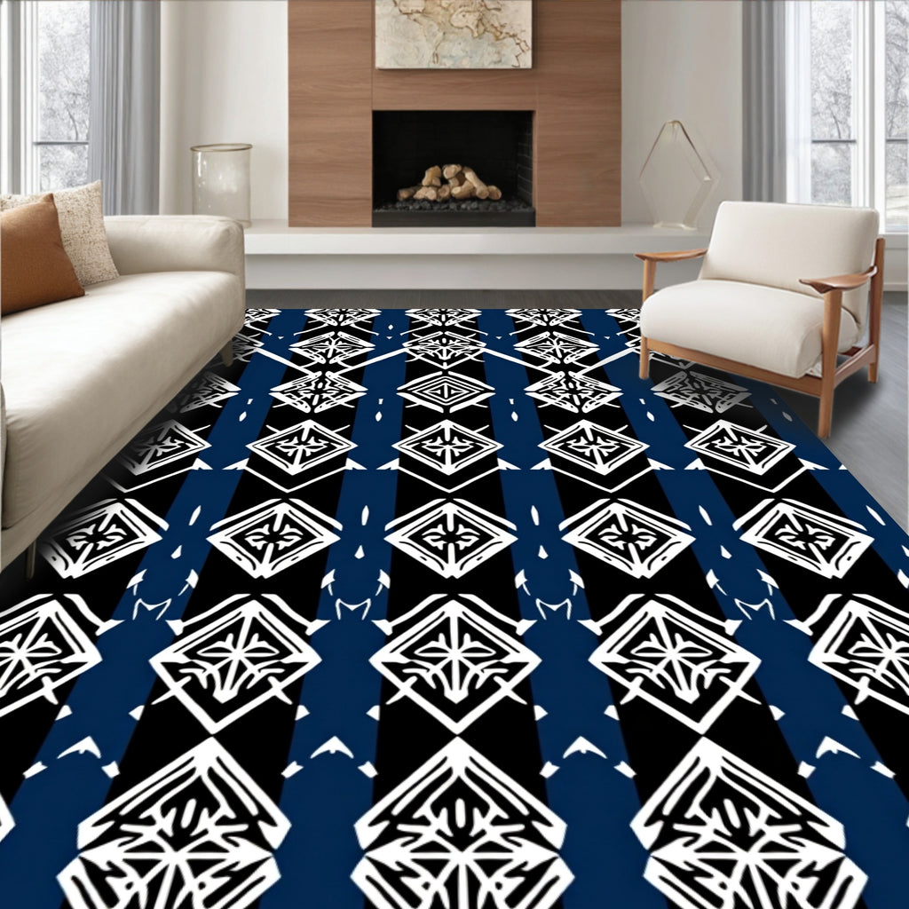 Classic Diamond Stripe Pattern Rug