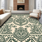 Floral Scrollwork Ornamental Liner Design Rug