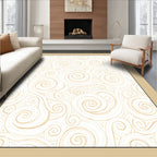 Cream Swirls Tangential Triangles Rug
