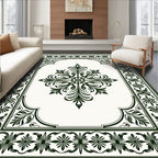 Ornate Floral Border With Central Medallion Rug