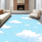 Whimsical Sky Cloud Blossom Pattern Rug