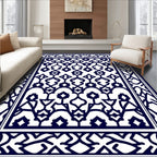 Intricate Abstract Geometric Lattice Pattern Rug