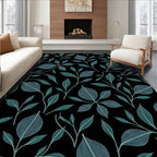Dark Leafy Vine Pattern Rug