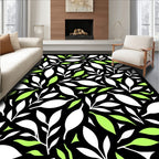 Modern Leaf Silhouette Pattern Rug