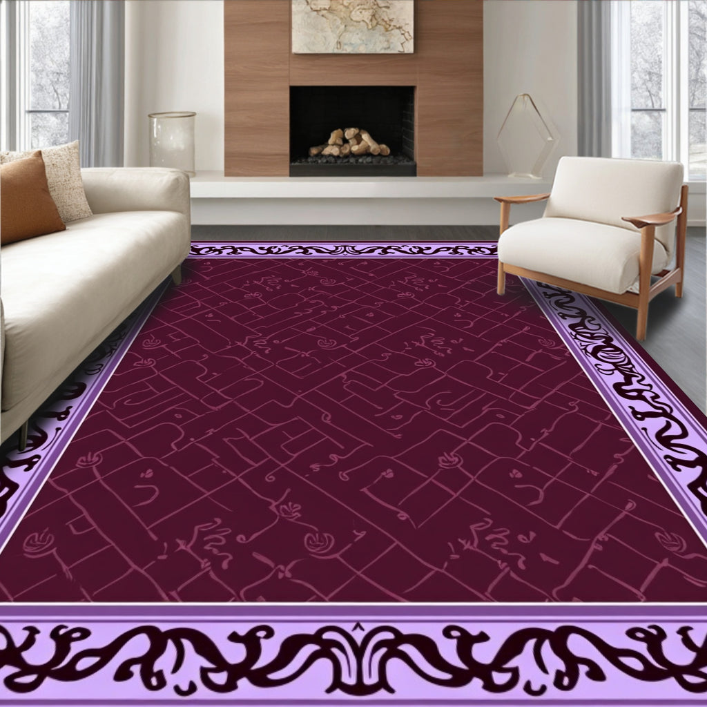 Ornate Floral Lattice Pattern Rug