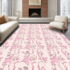 Abstract Figure Pink Swirl Pattern Rug