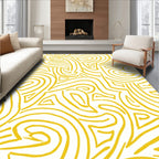 Yellow Abstract Flow Pattern Rug