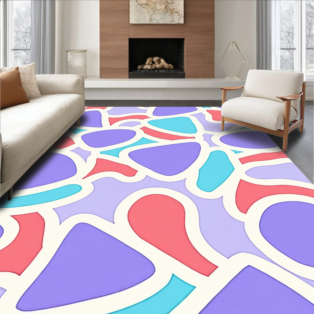 Abstract Pastel Blob Pattern Rug