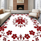 Floral Blossom Vines Border Design Rug