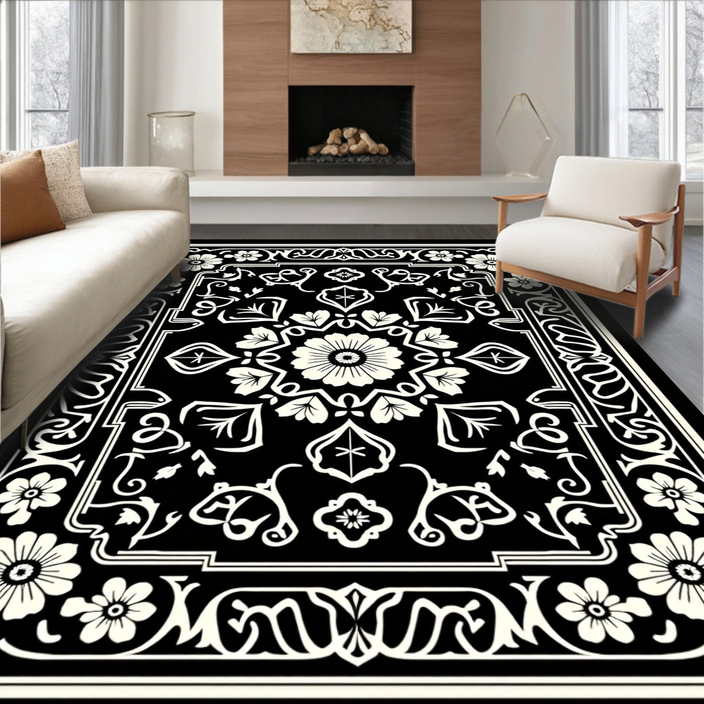 Floral and Leaf Intricate Pattern Rug
