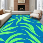Bold Green Leaf Pattern Rug