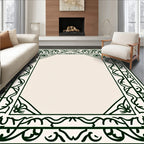 Intricate Scrollwork Botanical Pattern Rug