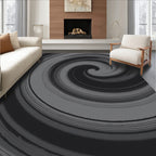 Monochrome Swirl Pattern Rug