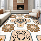 Abstract Floral And Geometric Design Rug