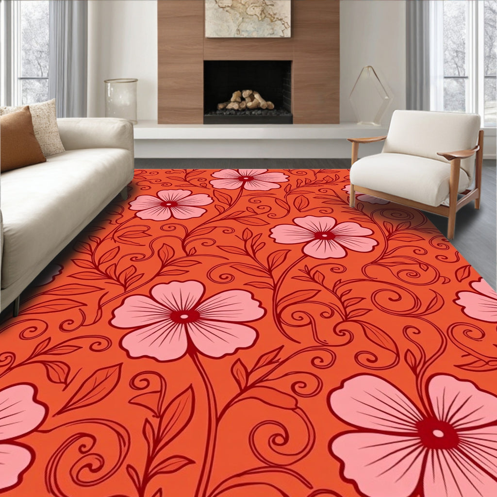 Ornate Floral Pattern Design Rug