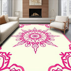 Vibrant Bright Floral Mandala Rug